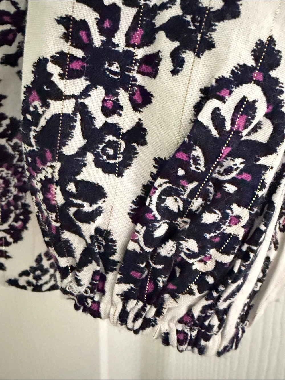 Belle by Kim Gravel Paisley Blazer White & Purple Blouse